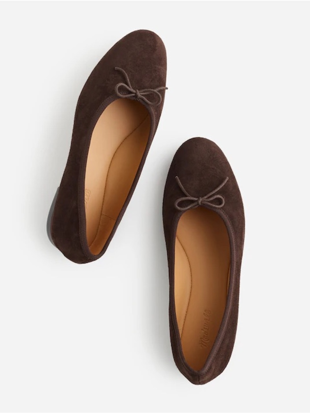 Madewell April Ballet Flat in Suede in Dark Carob, size 6